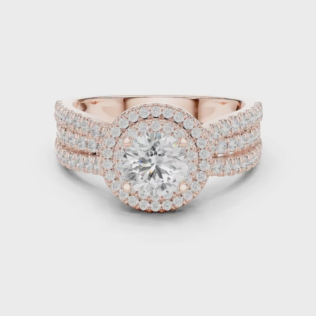 Women's VVS Diamond 10K Gold Engagement Ring
