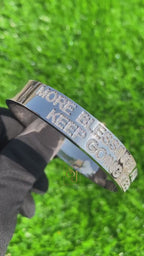 Men's Custom Diamond Letter Engraved Silver Bracelet