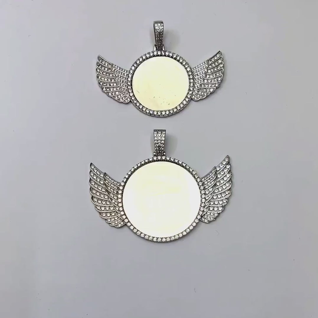 Winged Picture Diamond Pendant 14k Solid Gold - 6.33 CTW