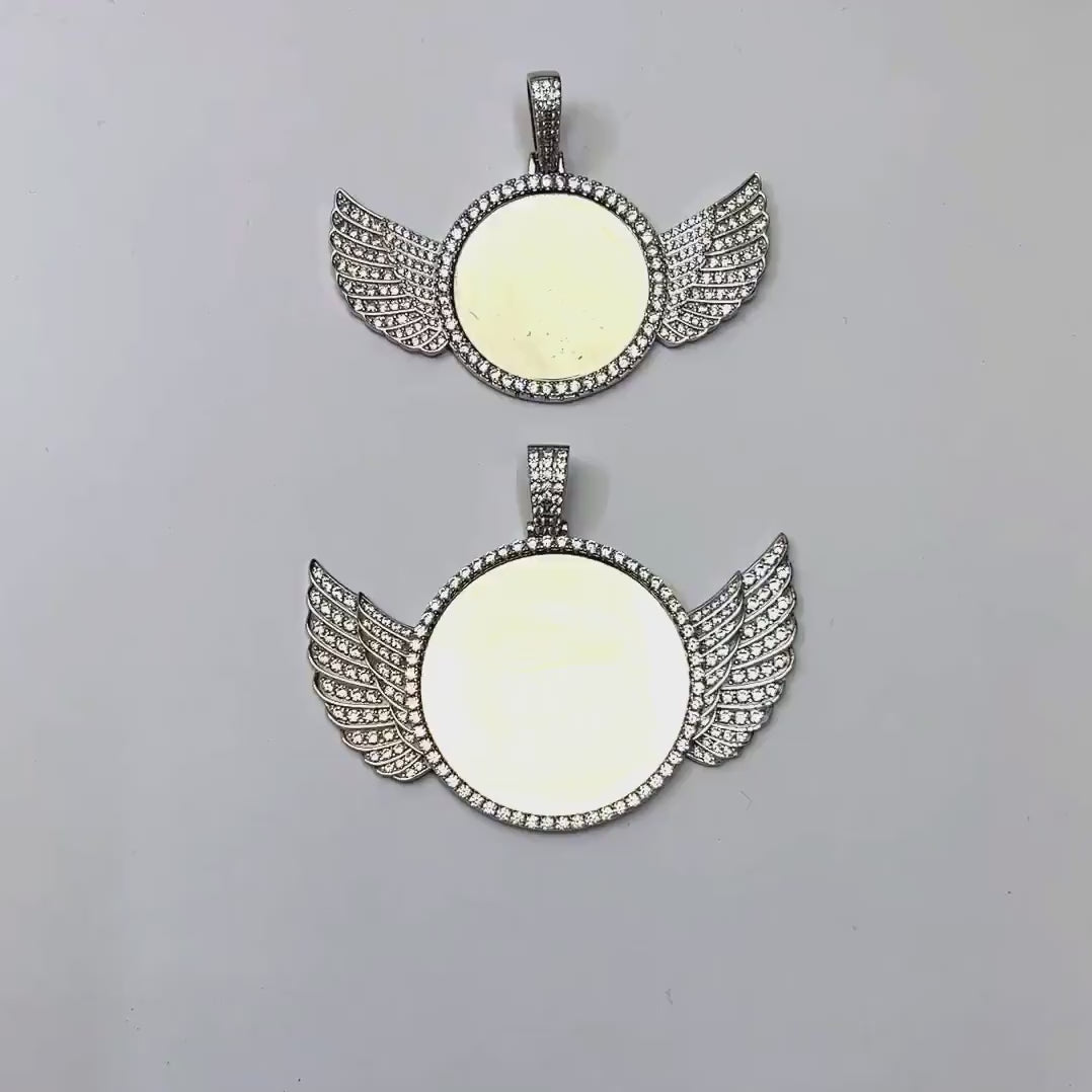 Winged Picture Diamond Pendant 14k Solid Gold - 6.33 CTW