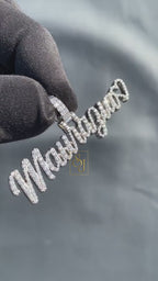 Custom Diamond Name Pendant Iced out Cursive Charm - 0.79 CTW