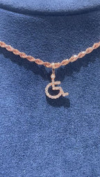 Wheelchair Diamond Pendant 10K Solid Gold - 0.25 CTW