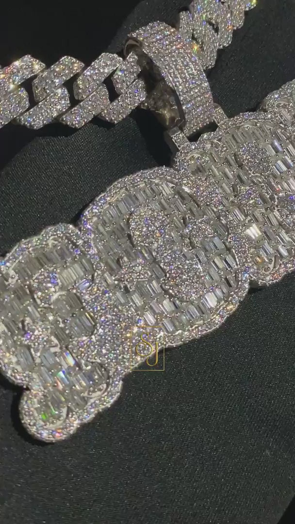 Custom Diamond Party Pendant Hip Hop Prom Charm - 50.11 CTW