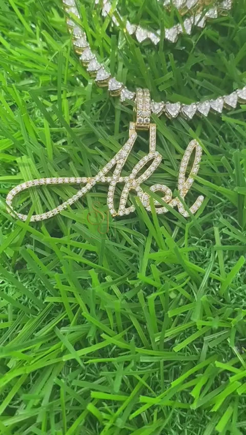 Personalized Abel Pendant 14K solid Gold VVS Diamond - 1.01 CTW
