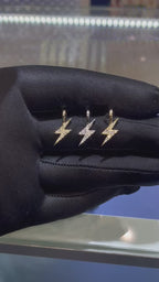 Lightning Bolt Diamond Pendant 14k Solid Gold - 0.15 CTW
