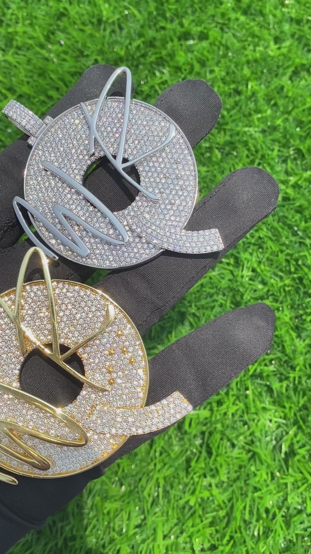 Premium Iced Out Custom "WR" VVS Round Pendant