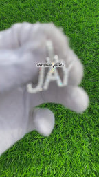 Custom Name Diamond Pendant 10K Solid White Gold - 0.87 CTW