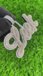 Custom Gold Letter Pendants Men's Icy Hip Hop Charm - 8.16 CTW