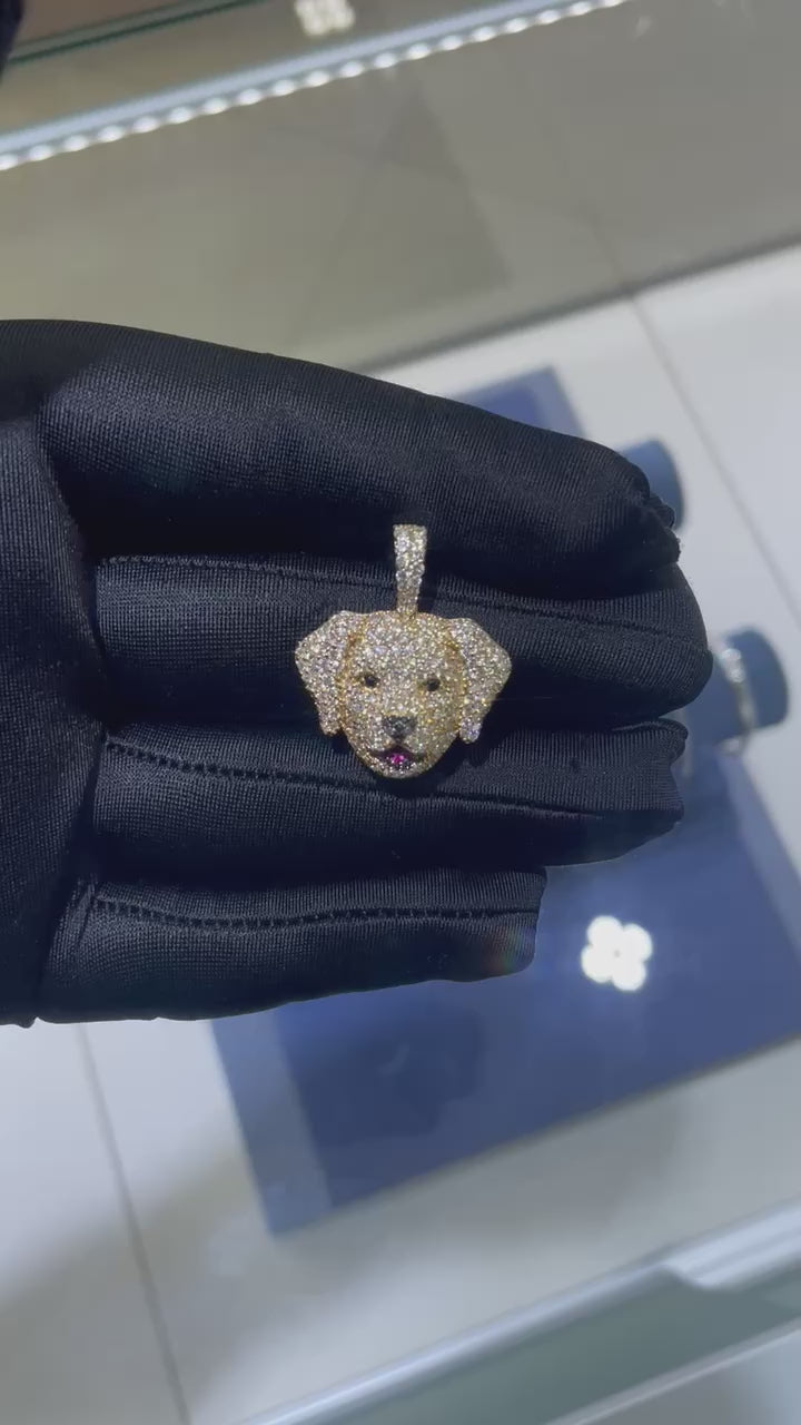 Labrador Retriever Diamond Pendant 14K Solid Gold - 2.50 CTW