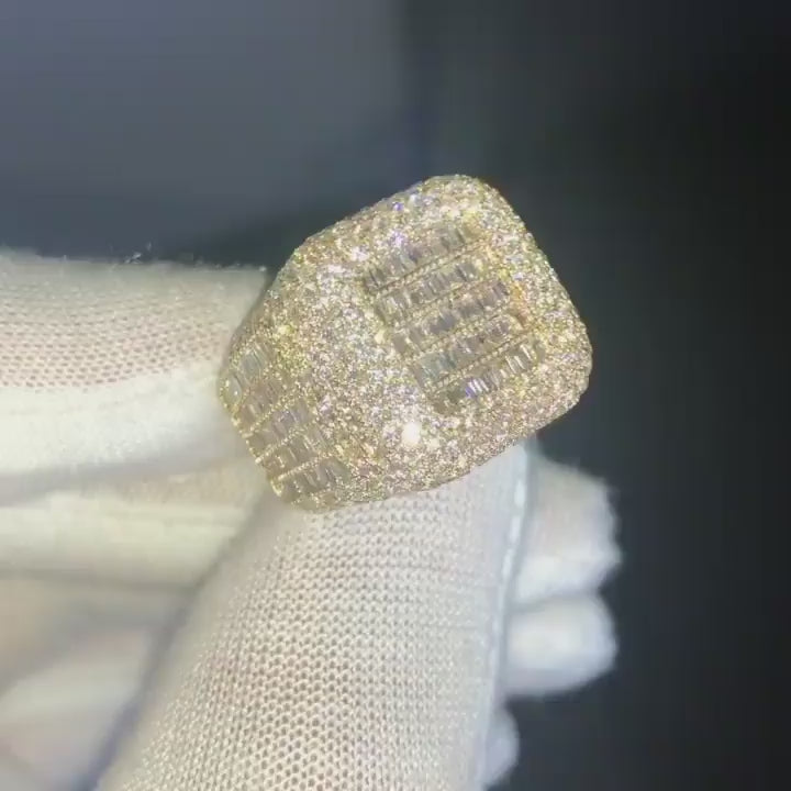 Baguette Diamond Ring 14k Solid Gold