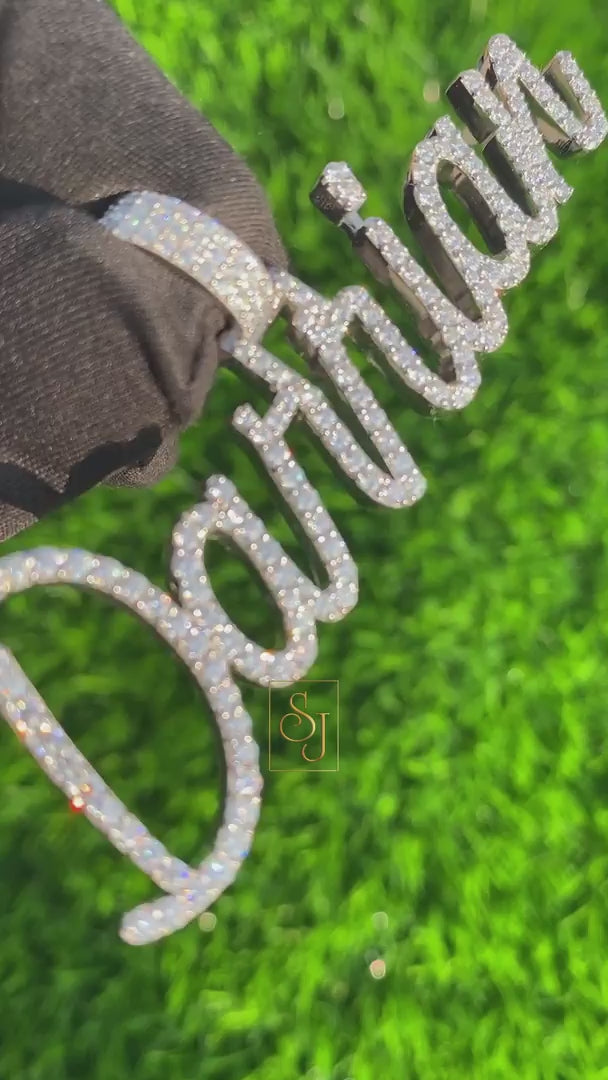 Customized DARRIAN Letter Diamond iced out Pendant - 4.06 CTW