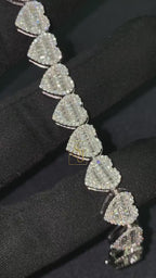 10MM Heart Baguette Diamond Tennis Chain