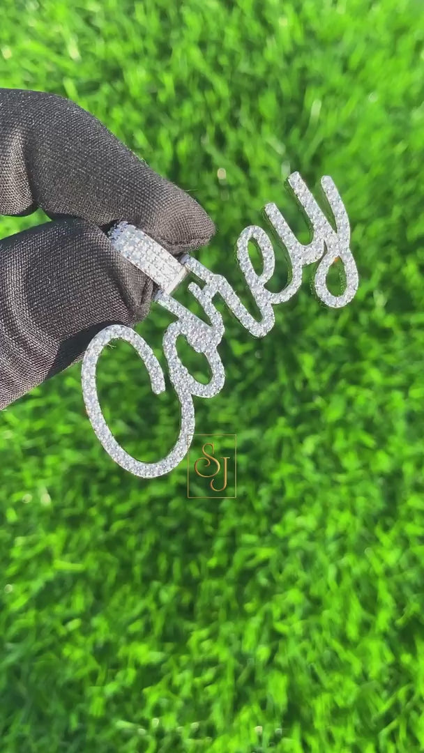 Custom COREY Letter Diamond iced out Pendant 14K Solid Gold - 2.7 CTW