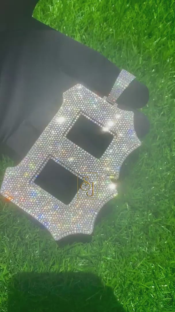 Custom B Letter Diamond Pendant - 39.02 CTW