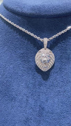 Lion Head Diamond Pendant 14K Solid Gold - 0.50 CTW