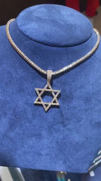 Star Of David Diamond Pendant 14k Solid Gold - 1.9 CTW