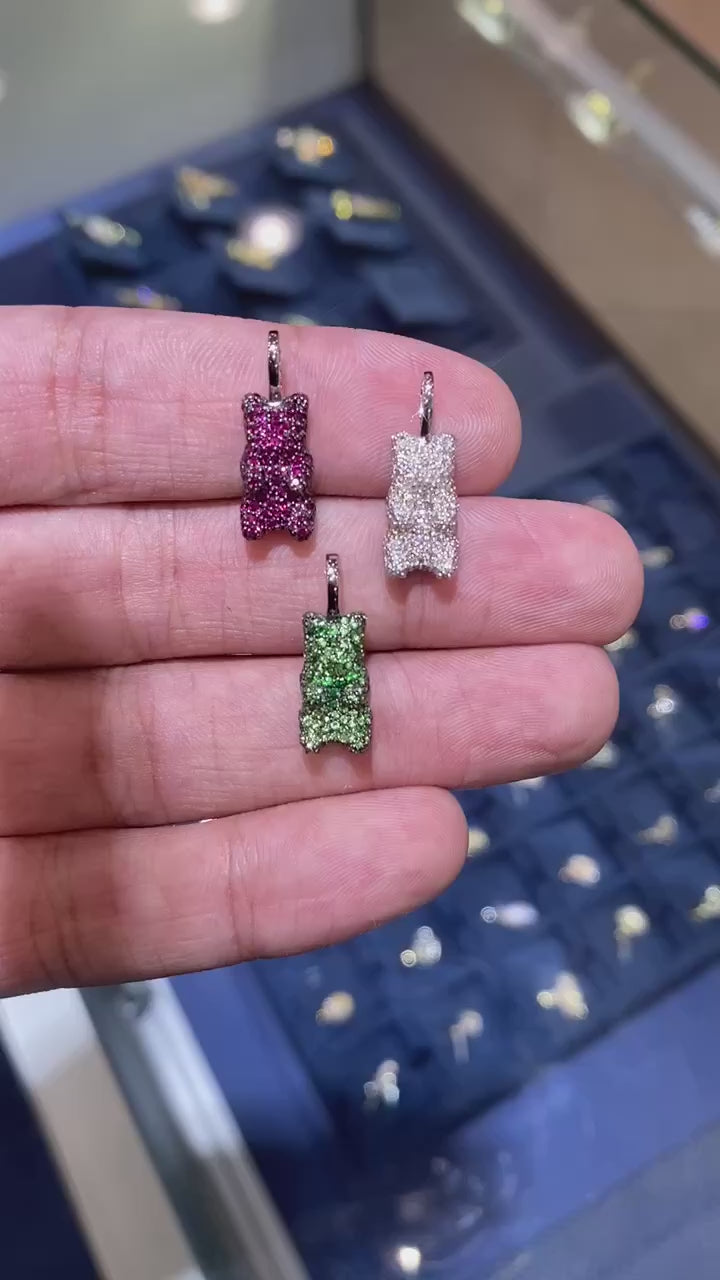 Gummy Bear Diamond Pendant 14K Solid Gold - 0.66 CTW