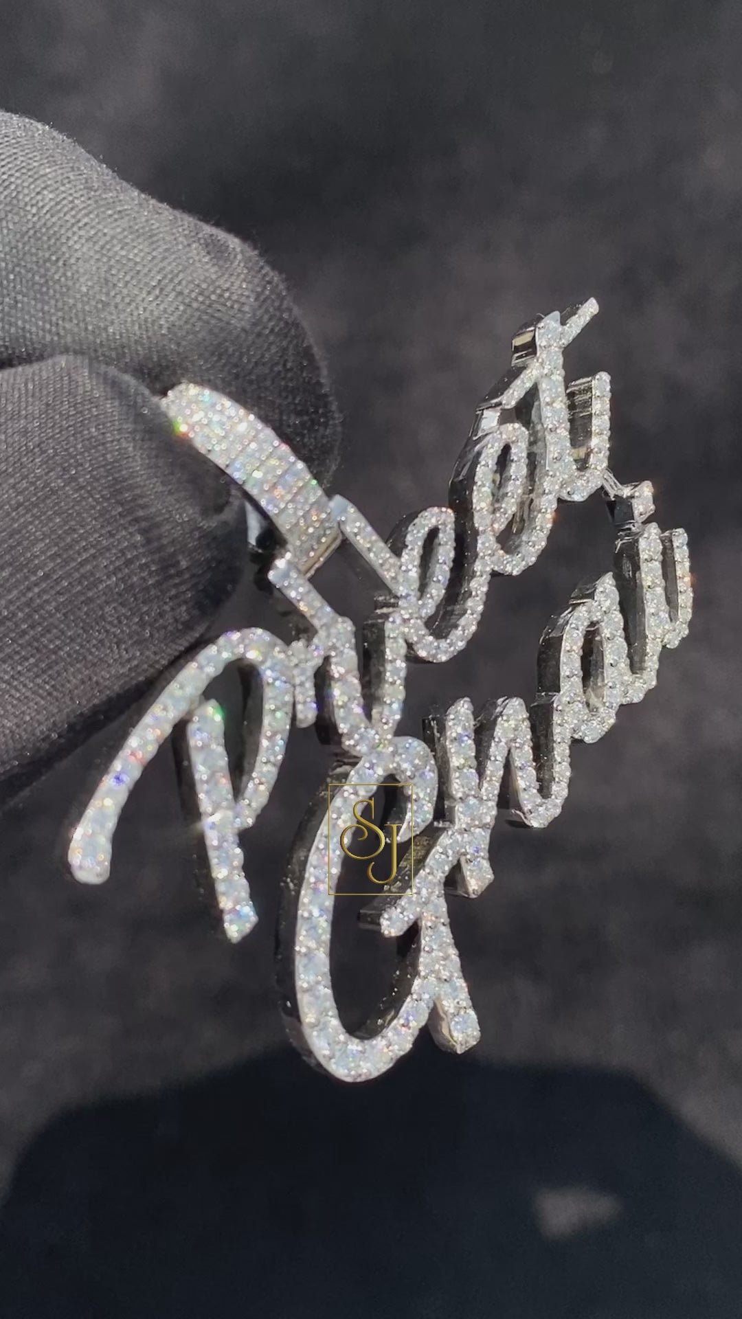 Custom Letter PREET GHAI VVS Name Diamond Pendant