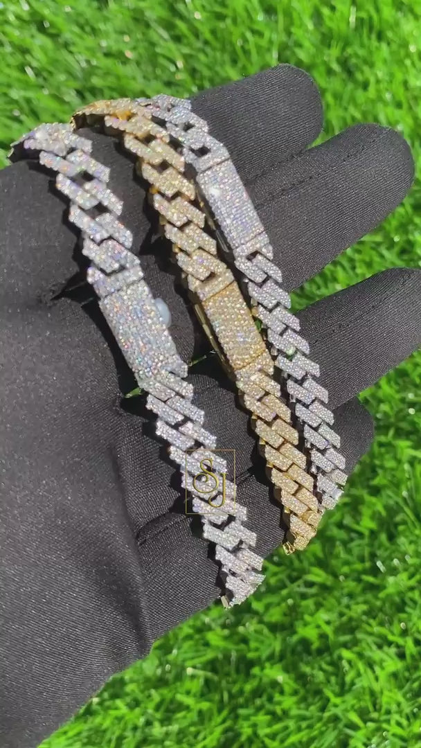 10MM Diamond Cuban Link Bracelet for Men