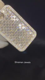 Custom Diamond Dog Tag Pendant Fully Fancy Charm -17.25 CTW