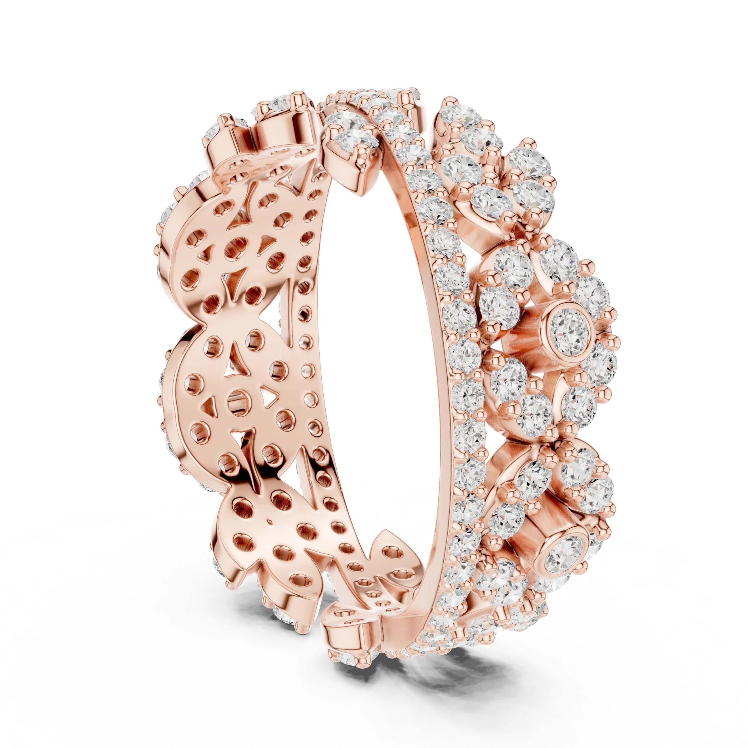 1.22 CTW White Gold D Color Moissanite Leaf Vine Eternity Wedding Band