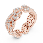 1.22 CTW White Gold D Color Moissanite Leaf Vine Eternity Wedding Band