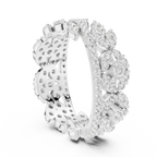1.22 CTW White Gold D Color Moissanite Leaf Vine Eternity Wedding Band