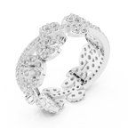 1.22 CTW White Gold D Color Moissanite Leaf Vine Eternity Wedding Band