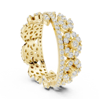 1.22 CTW White Gold D Color Moissanite Leaf Vine Eternity Wedding Band