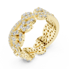 1.22 CTW White Gold D Color Moissanite Leaf Vine Eternity Wedding Band