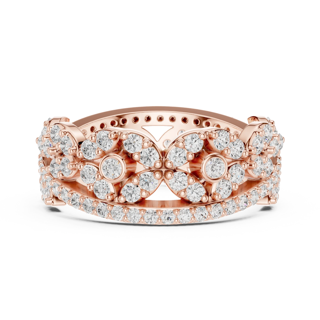 1.22 CTW White Gold D Color Moissanite Leaf Vine Eternity Wedding Band