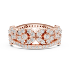 1.22 CTW White Gold D Color Moissanite Leaf Vine Eternity Wedding Band
