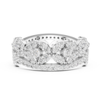 1.22 CTW White Gold D Color Moissanite Leaf Vine Eternity Wedding Band