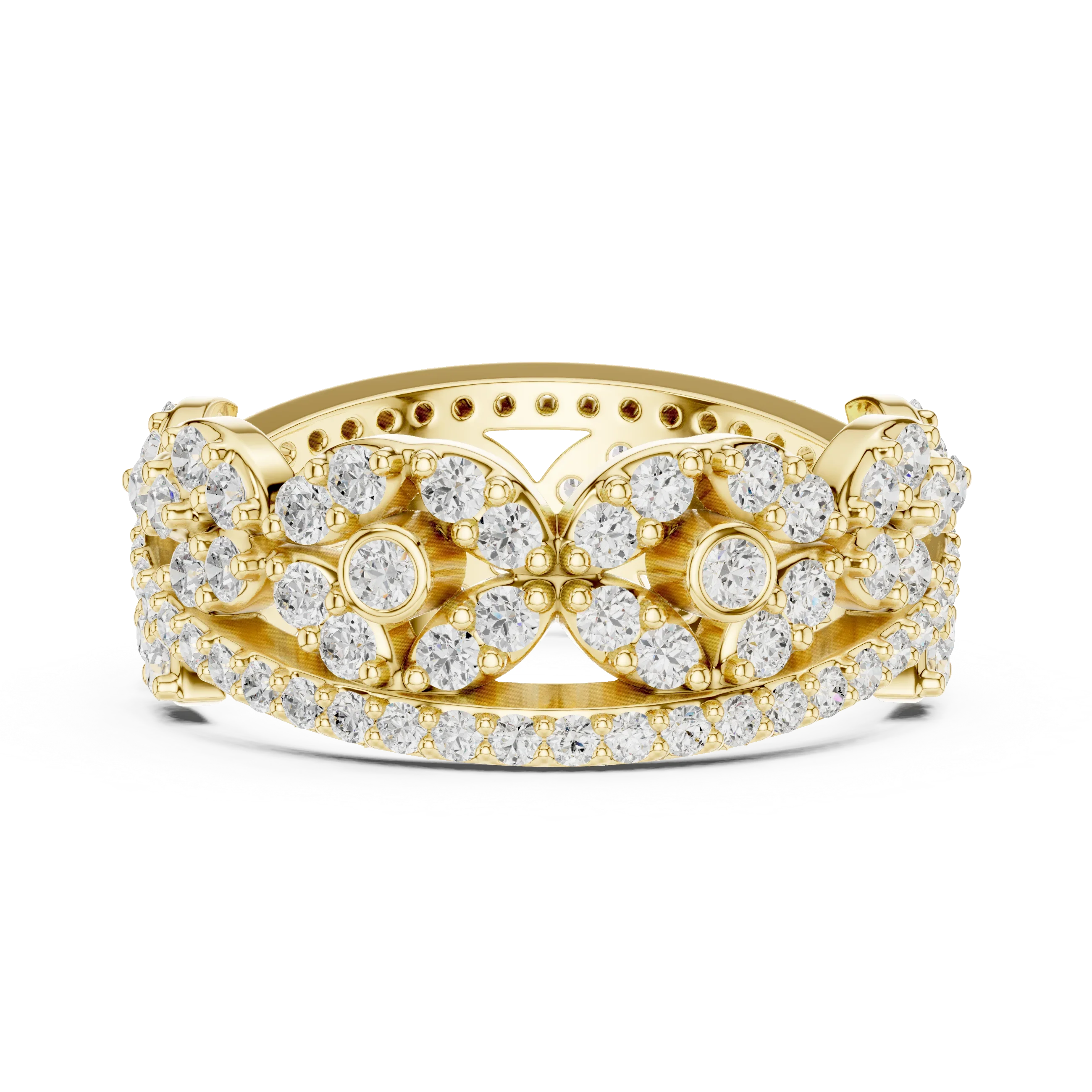 1.22 CTW White Gold D Color Moissanite Leaf Vine Eternity Wedding Band
