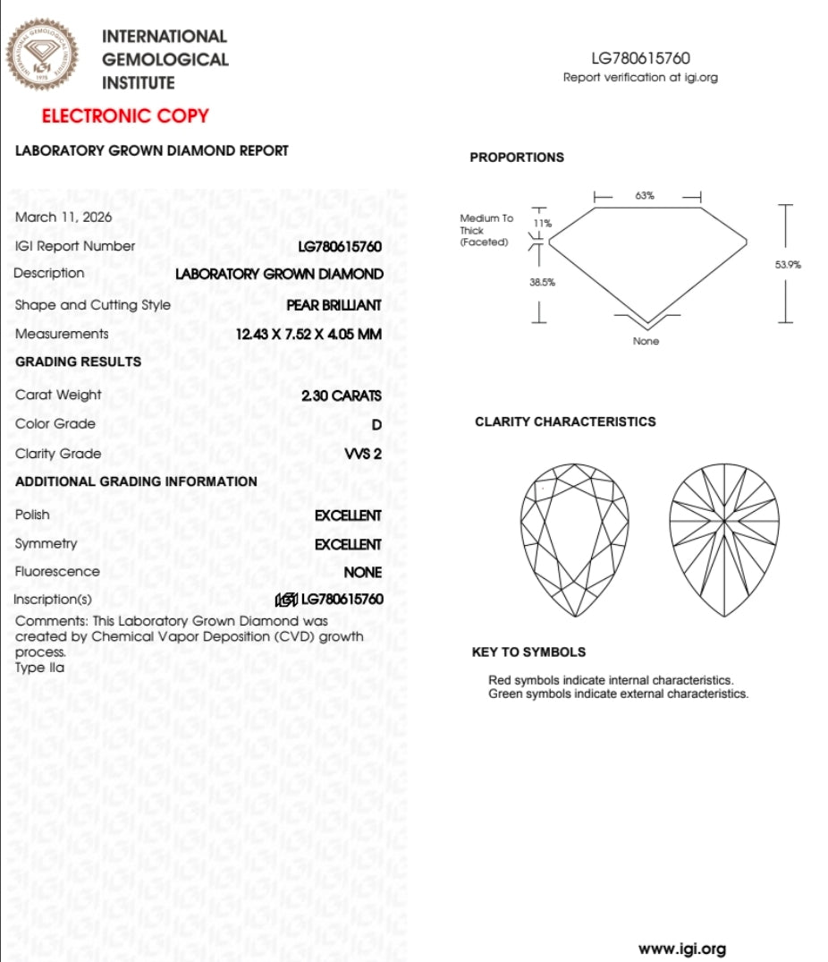 Lab Grown Diamond - IGI Certificate
