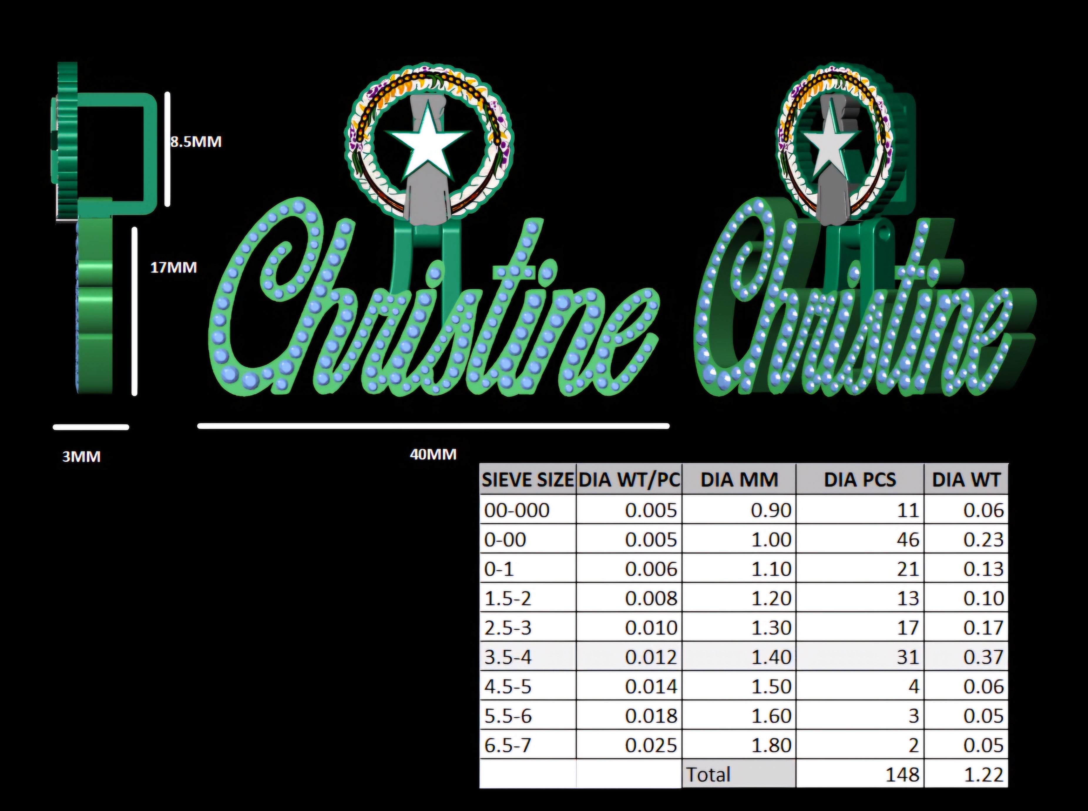 Customize Pendant - Christine - Silver Moissanite
