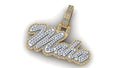 10K Solid Two Tone Gold With Lab Grown Diamonds Pendant.