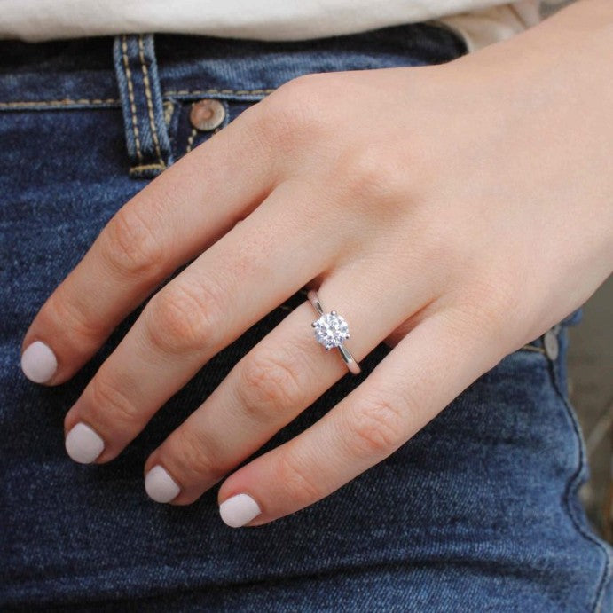 Round Cut 4 Prong Solitaire Engagement Ring