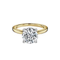 Round Cut Two Tone Hidden Halo Engagement Ring