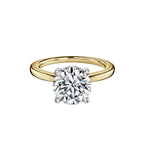 Round Cut Two Tone Hidden Halo Engagement Ring