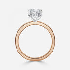 Round Cut Two Tone Hidden Halo Engagement Ring