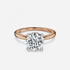 Round Cut Two Tone Hidden Halo Engagement Ring