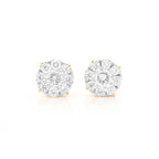Round Diamond Cluster Earrings – 1.5 CTW