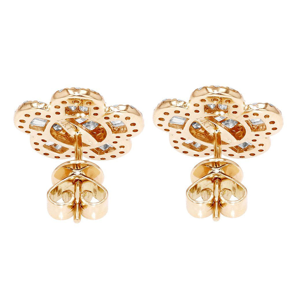 Flower Diamond Stud Earring – 3.5 CTW