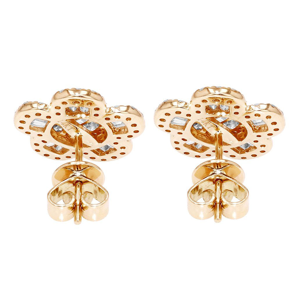 Flower Diamond Stud Earring – 3.5 CTW