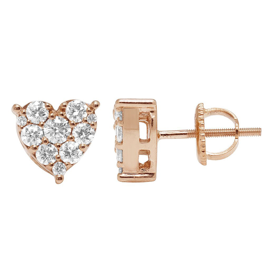 Heart Shaped Diamond Earrings – 2.9 CTW