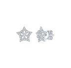 Star Shape Diamond Cluster Earrings