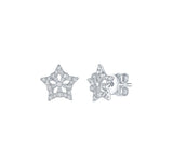 Star Shape Diamond Cluster Earrings