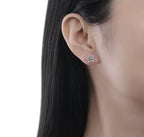 Star Shape Diamond Cluster Earrings