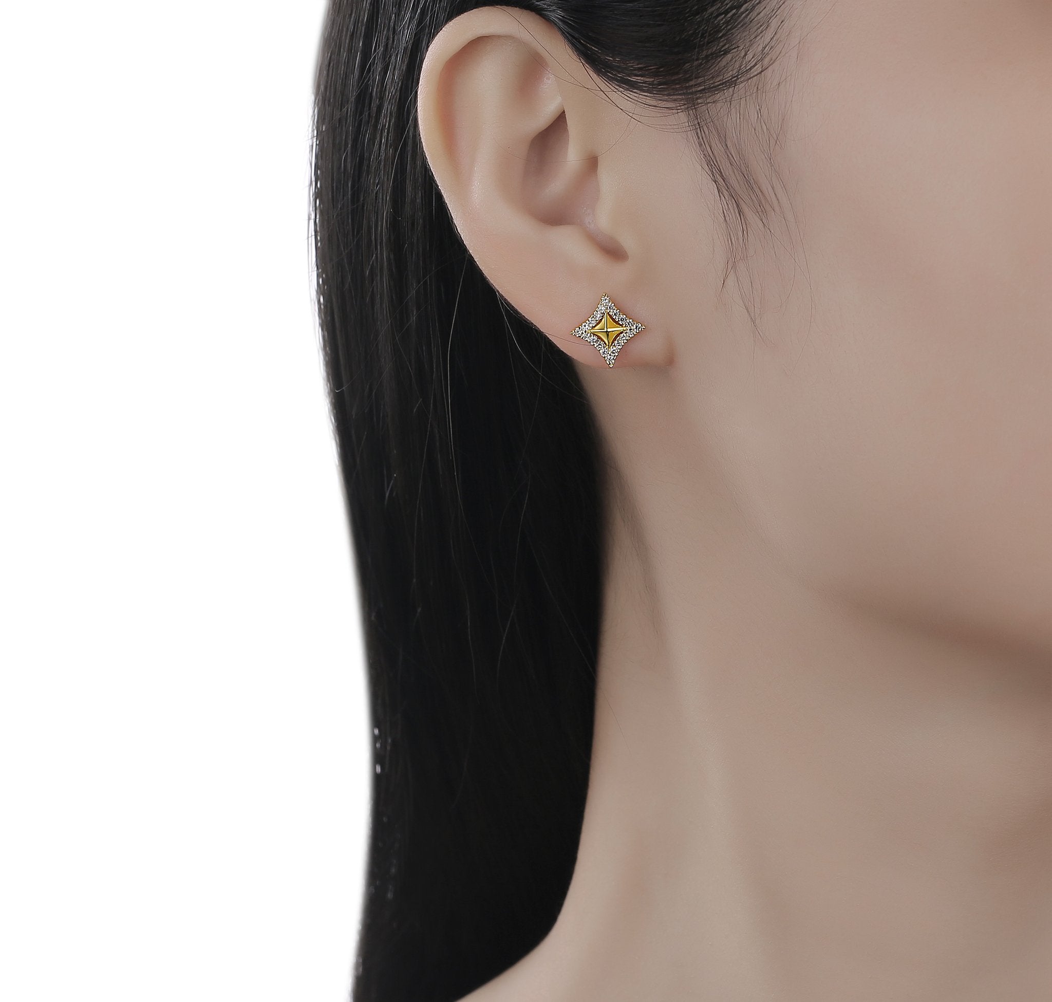 Round Diamond Fancy Stud Earring